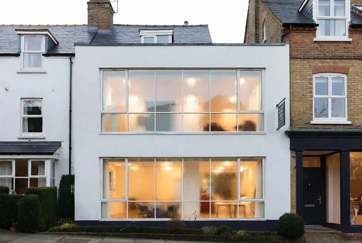 Unique building design, showcasing architecture with dynamic shapes, glass facades, and artistic structural elements in an urban setting