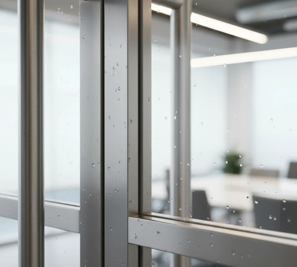 Close-up view of polished stainless steel frame showing strength and corrosion resistance.