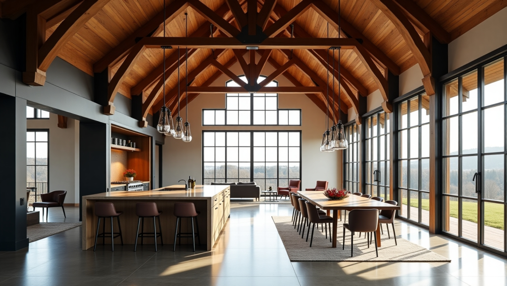 Barn house with glazed windows